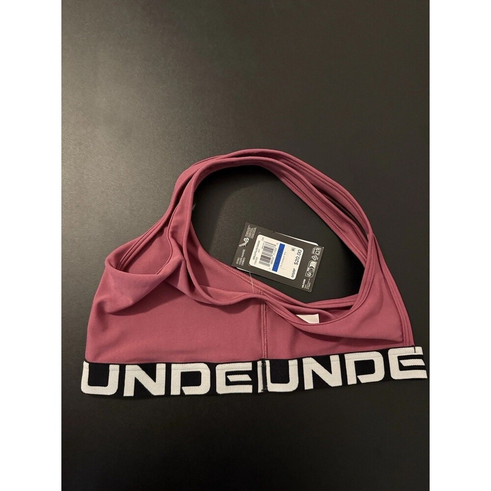 Under Armour Girls Crossback Sports Bra Pink Size Large Youth Athletic NWT - Picture 3 of 5